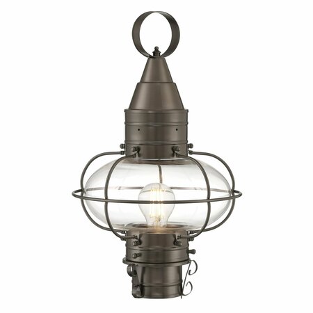 NORWELL Classic Onion Outdoor Post Light - Bronze with Clear Glass 1511-BR-CL